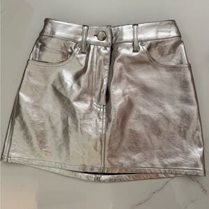 Giani Bini Silver Metallic Skirt
